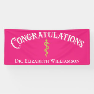 Félicitations Pink Nurse Doctor Bannière Médicale