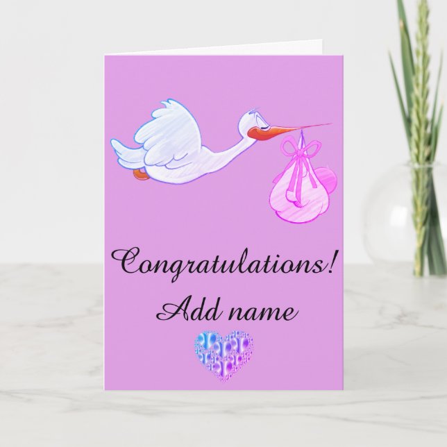 Félicitations pour la naissance de votre carte béb (Devant)