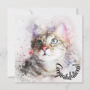 Félicitations pour la nouvelle carte de chat pour 