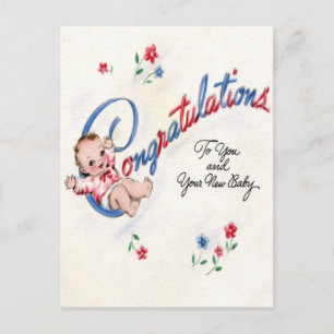 Félicitations Pour La Nouvelle Carte Postale Bébé