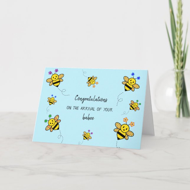 Félicitations pour l'arrivée de votre carte bébé (Devant)