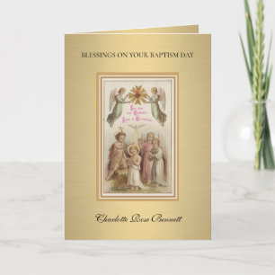 Félicitations pour le baptême Ange Carte de vœux s
