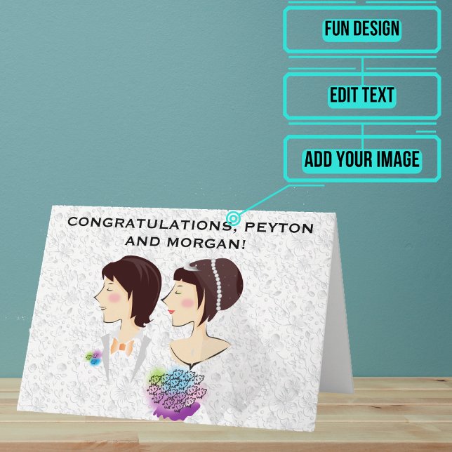 Félicitations pour le jour de mariage Carte neutre (Send your love and congratulations with a modern and unique twist.)