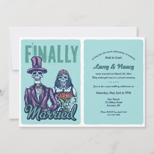 Félicitations pour le mariage, invitation de récep (Devant)