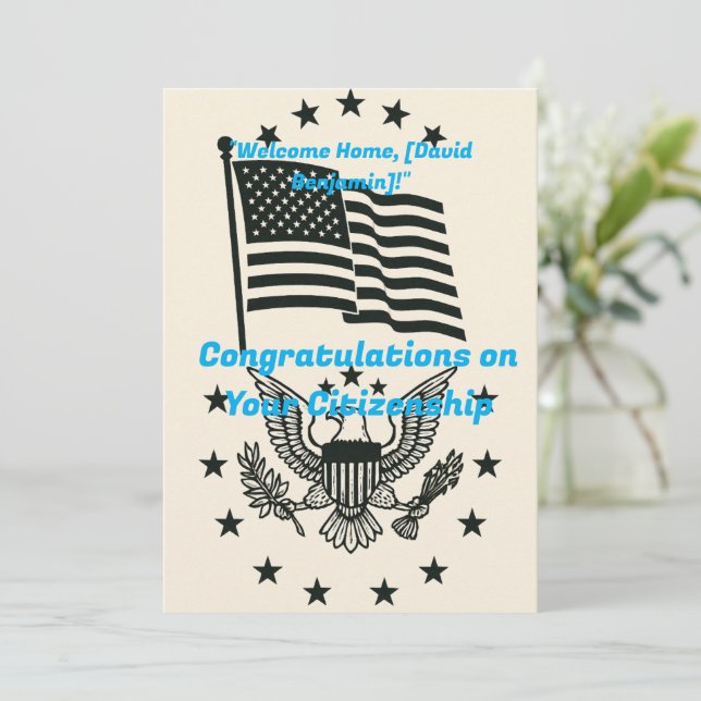 Félicitations pour votre carte de citoyenneté (Debout devant)