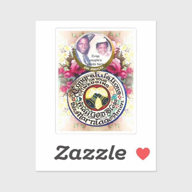 Félicitations pour votre Sticker Personnalisé mari (Feuille)