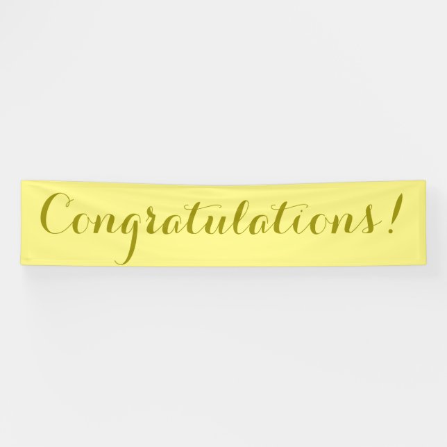 Félicitations simple bannière jaune signe (Horizontal)