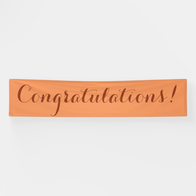 Félicitations simple bannière orange signe (Horizontal)