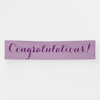 Félicitations simple bannière violet signe
