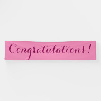 Félicitations simple signe de bannière rose