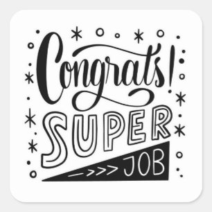 Félicitations Super Emploi Autocollant Rond Classi