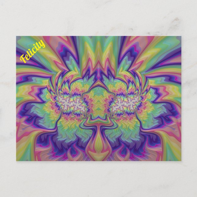 FELICITY ~ 3D-Fraktal Design Muster ~ Multicolor Postkarte (Vorderseite)