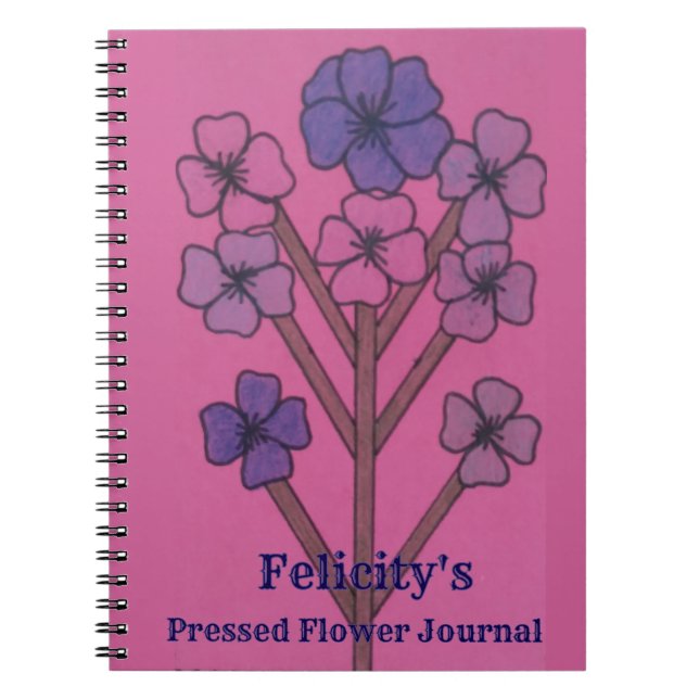 Felicitys gepresstes Blumenjournal Notizblock (Vorderseite)