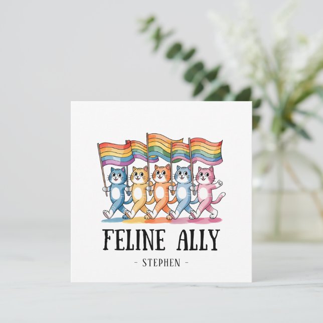 Feline Ally - Rainbow Cat LGBTQ Pride (Stehend Vorderseite)