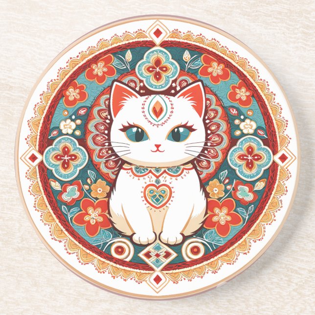 Feline Cat Getränkeuntersetzer (Vorne)