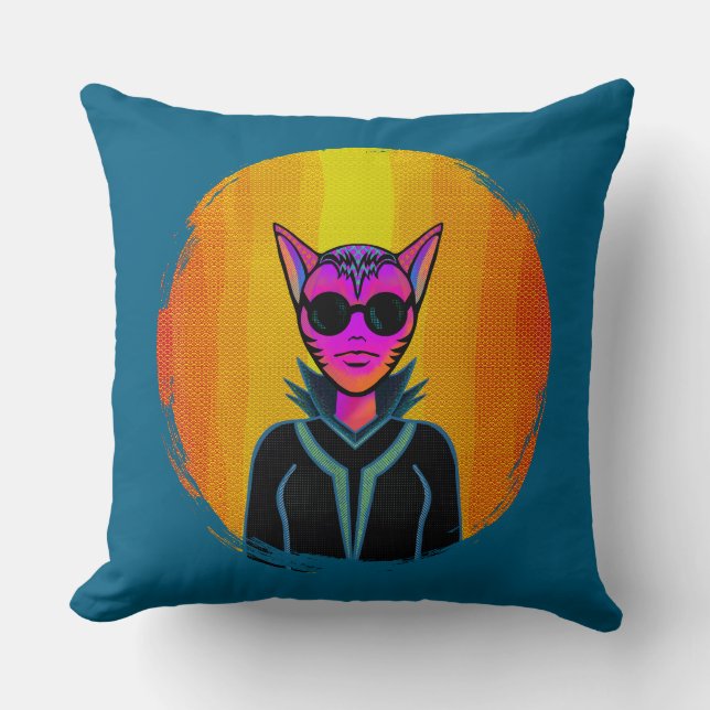 Feline Character in triplicate Kissen (Vorderseite)