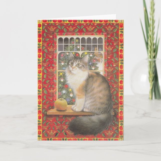 Feline Christmas Cards Feiertagskarte (Vorderseite)