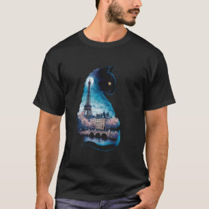 Feline Eleganz für Katzenliebhaber Paris Silhouett T-Shirt