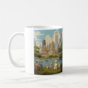 Feline Explorers im Merlion Park, Singapur Kaffeetasse