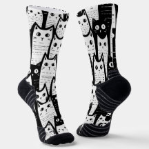 Feline Extravagant: Gemusterte Socken der schwarze