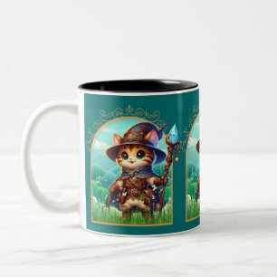 Feline Fantasy Adventure Zweifarbige Tasse