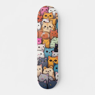 Feline Fantasy: Niedliche Anime Cats Galore Skateboard