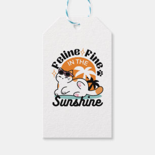 Feline Fine in the Sunshine - Entspannte Tropenkat Geschenkanhänger