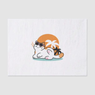 Feline Fine in the Sunshine - Entspannte Tropenkat Seidenpapier