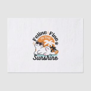 Feline Fine in the Sunshine - Entspannte Tropenkat Seidenpapier