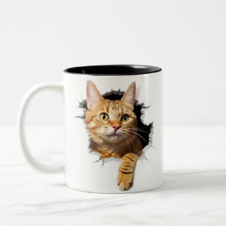 "Feline Flair for Your Cup" Zweifarbige Tasse