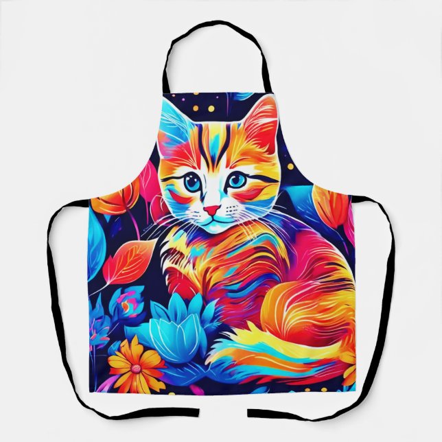 Feline Floral Fantasy Schürze (Vorderseite)