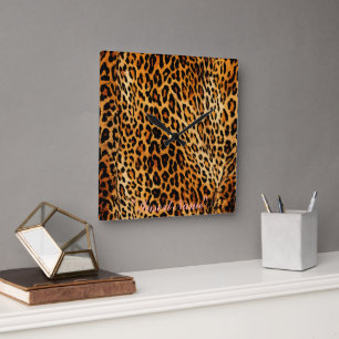 Feline Freckles Quadratische Wanduhr