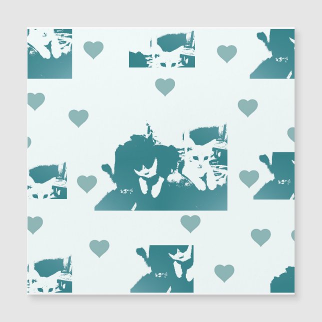 Feline Friends. Adorable Kitten Duo. Magnetkarte (Vorderseite)