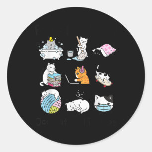 Feline Fun Cat Functional Occupational Therapy Runder Aufkleber