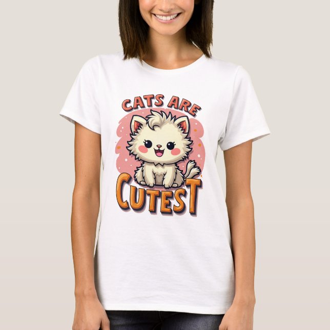 Feline Fun Forever Cat T-Shirt (Vorderseite)