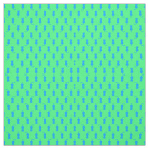 Feline Fun Forever Whimsical Blaue Katzen Limegrün Stoff