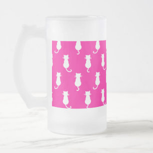 Feline Fun Forever Whimsical Cats Fuchsia Mattglas Bierglas