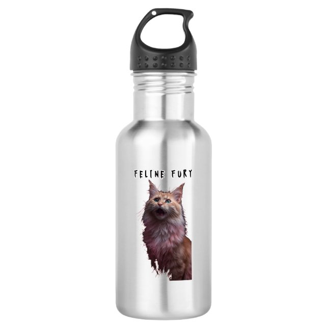 Feline Fury Edelstahlflasche (Vorderseite)