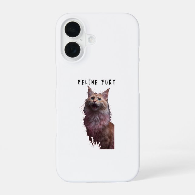 Feline Fury iPhone 16 Hülle (Rückseite)