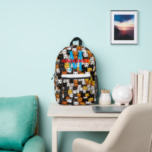 Feline Fusion: Viele Niedliche Katzen für Tech Sav Bedruckter Rucksack