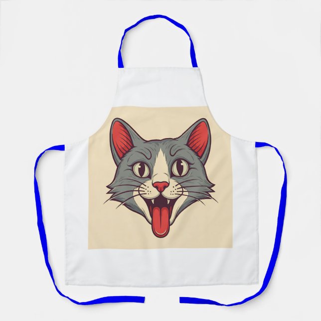 "Feline Fusion: Vintager Pop Art Handbag" Schürze (Vorderseite)