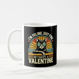 Feline Geldbuße ohne Valentine Cat Anti-Valentine Kaffeetasse
