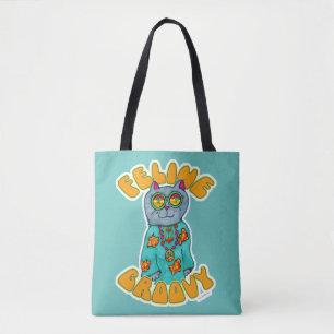 Feline Groovy Hippie Cat Marker Design Tasche