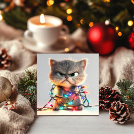 Feline Holiday Chaos Feriencard Feiertagskarte