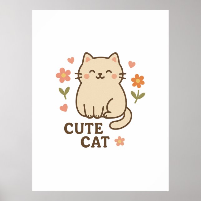 Feline in Bloom Poster (Vorne)