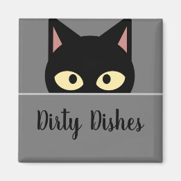 Feline Kitchen Decor' Black Cat Dirty Geschirrs Ma Magnet