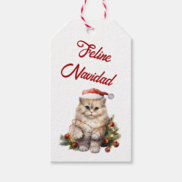 Feline Navidad Cat Gift Tags Geschenkanhänger