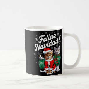 Feline Navidad Lustiger Katzen Weihnachten Feierta Kaffeetasse