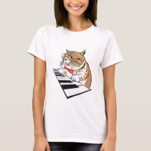 Feline Pianist Funny Cat Playing Keyboard