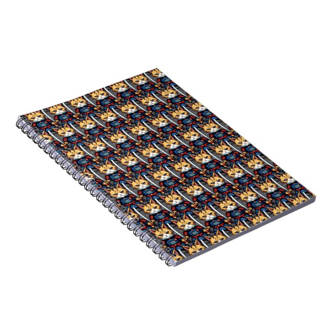 Feline Samurai Warrior Notizblock (Rechte Seite)
